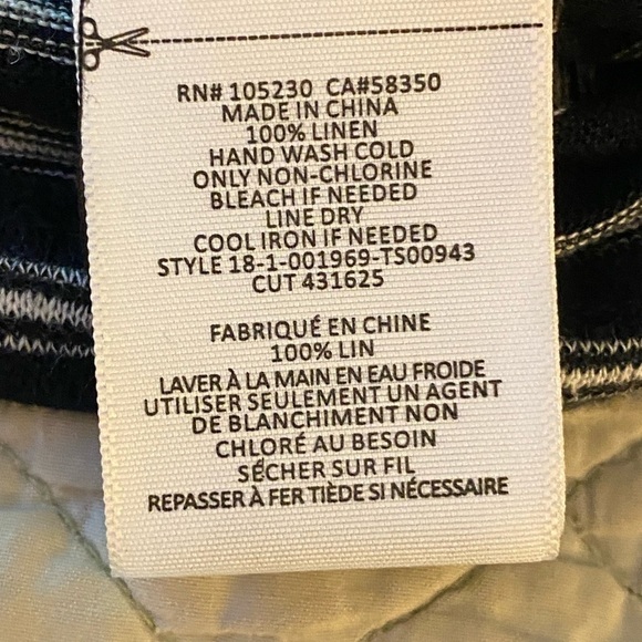 Joie linen knit sweater, oversized size M black/cream stripes, Raglan sl… - Picture 6 of 6